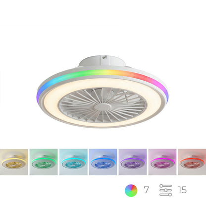 Ventilador de Techo con Luz LED RGB, Aspas Ocultas y Mando a Distancia Nexory InnovaGoods
