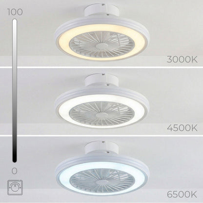Ventilador de Techo con Luz LED RGB, Aspas Ocultas y Mando a Distancia Nexory InnovaGoods