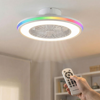 Ventilador de Techo con Luz LED RGB, Aspas Ocultas y Mando a Distancia Nexory InnovaGoods