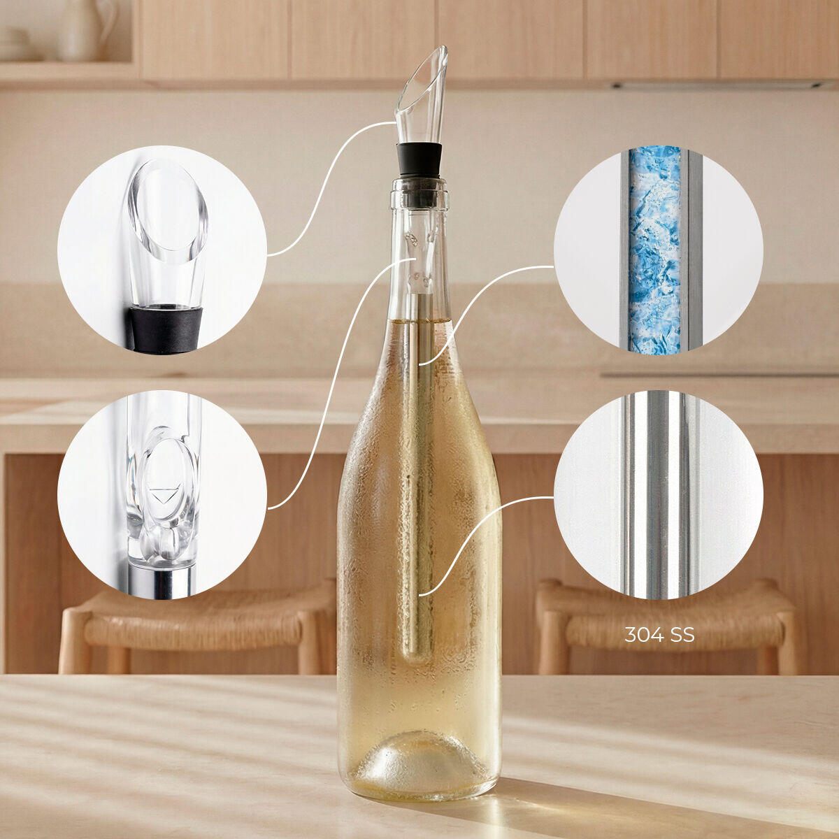 Set de Accesorios para Vino Chillour 7 Piezas