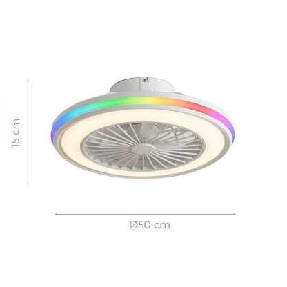 Ventilador de Techo con Luz LED RGB, Aspas Ocultas y Mando a Distancia Nexory InnovaGoods