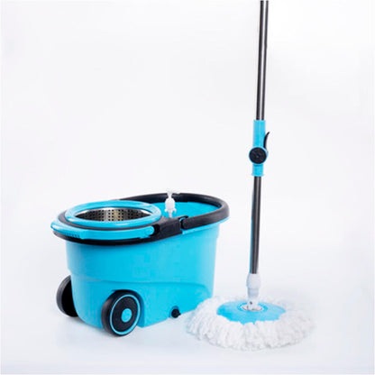 Fregona Mopa Giratoria 360 ° con 2 Cabezales de Mopas Cubo Con Ruedas