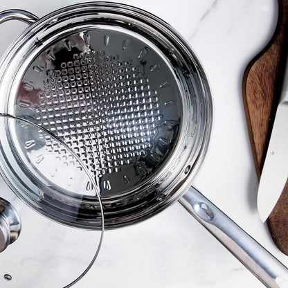 Batería de Cocina Ollas 12 Piezas en Acero Inoxidable con Tapas Apta para Todo Tipo de Cocinas